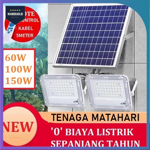 [WS]  LAMPU LED SOROT TENAGA MATAHARI PANEL SURYA 60W 100W 150W SOLAR CELL