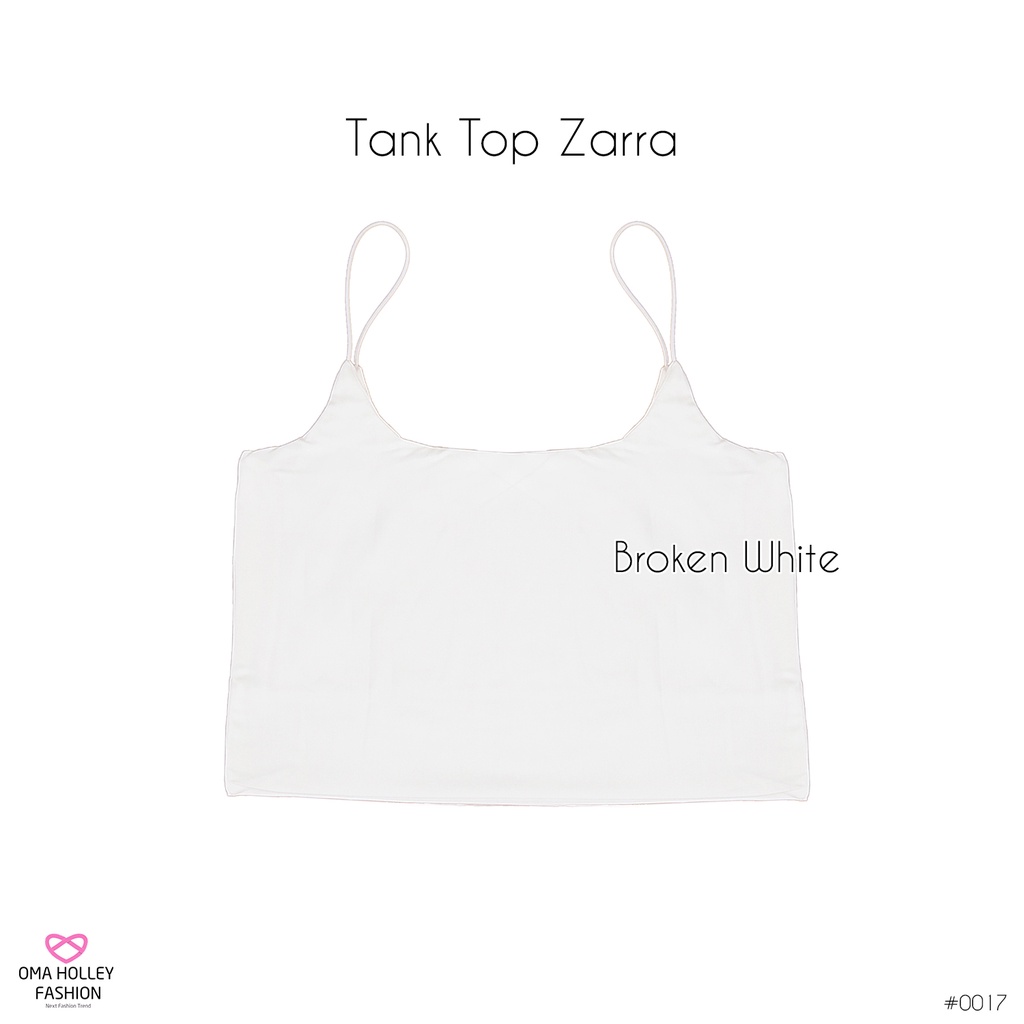 (COD) OH Fashion Zarra Tank top wanita tali spaghetti crop top #0017-Broken White