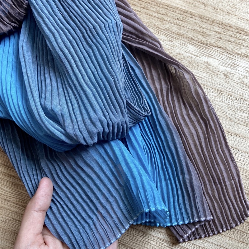 Anna pleats ombre batch 2/pashmina plisket gradasi/pashmina plisket ombre-Silver