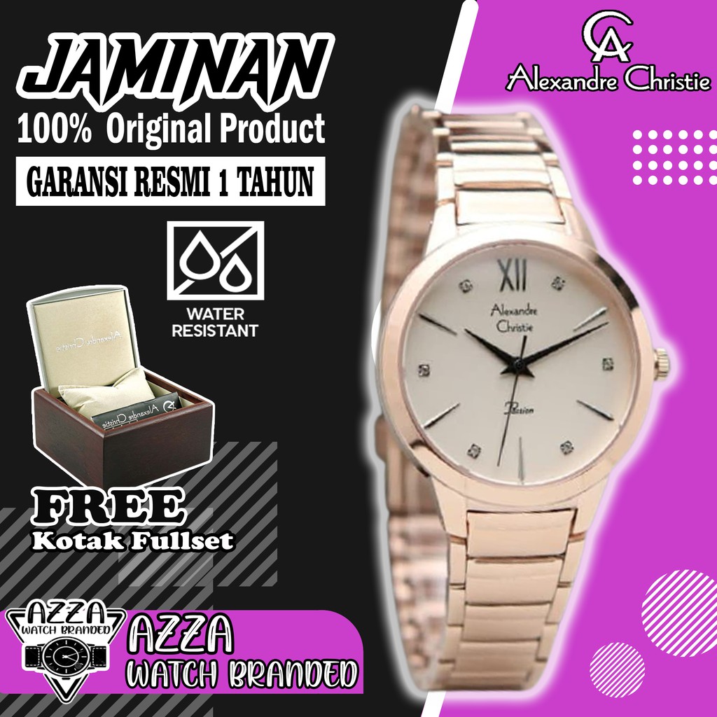Alexander Christie Wanita Jam Tangan Wanita Alexandre Christie Full Keramik AC 2765