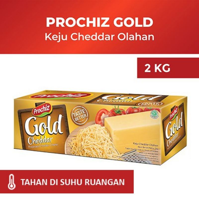 Jual Keju PROCHIZ Gold 2 Kg Cheese Cheddar 2Kg Expired Panjang | Shopee ...