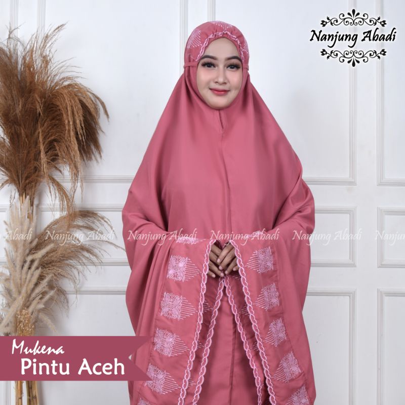 MUKENA JUMBO FREE TAS  KHADIJAH PINTU ACEH PASTEELENA SUPER CANTIK MUKENA JUMBO WANITA DEWASA RENDA