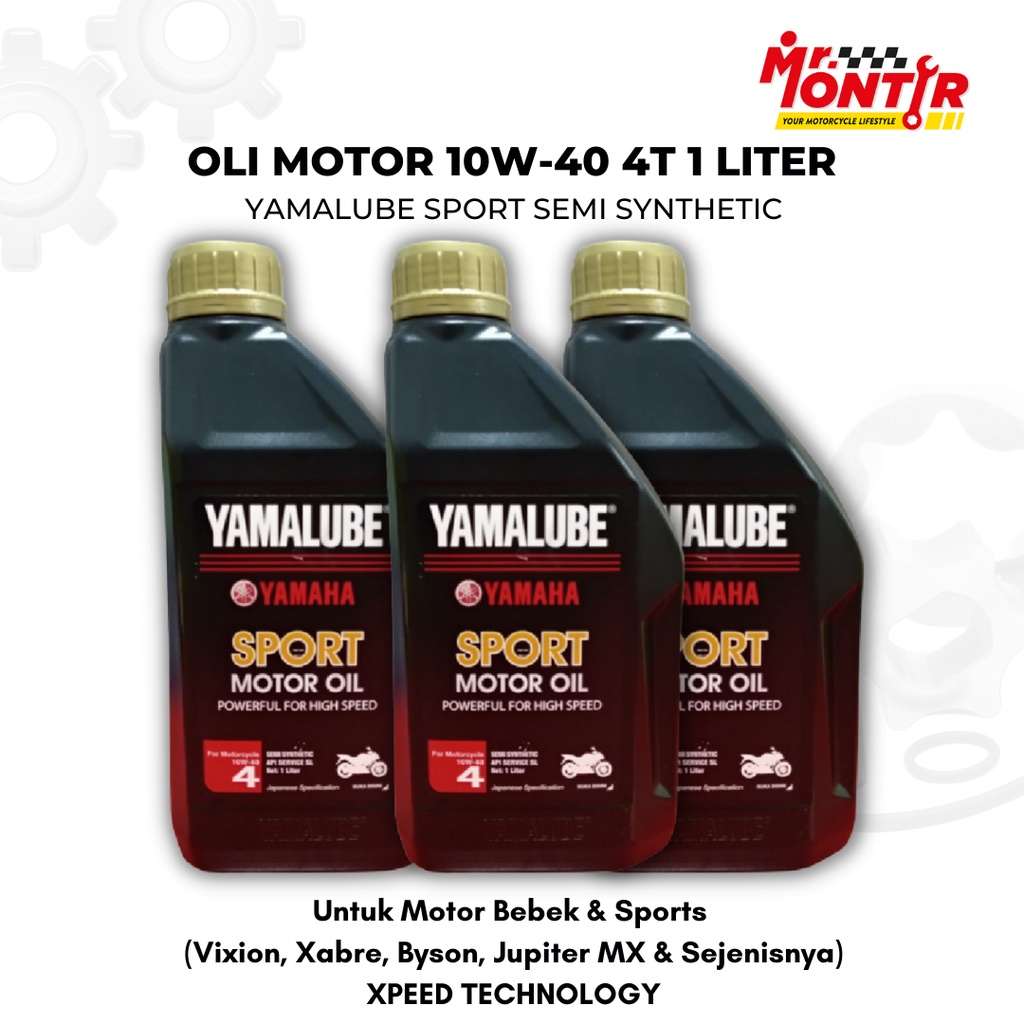 OLI MOTOR SPORT & BEBEK/UNDERBONE 4 TAK YAMALUBE SPORT 10W-40 1 LITER UNTUK SEPEDA MOTOR MESIN 4 TAK