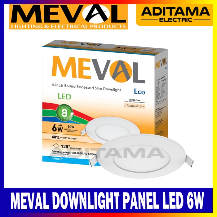 MEVAL DOWNLIGHT PANEL BULAT SLIM 6W 6 WATT 6WATT PUTIH