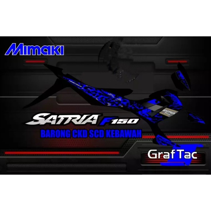 Aksesoris otomotif motor stiker striping decal dan emblem satria f150 barong vareasi costum