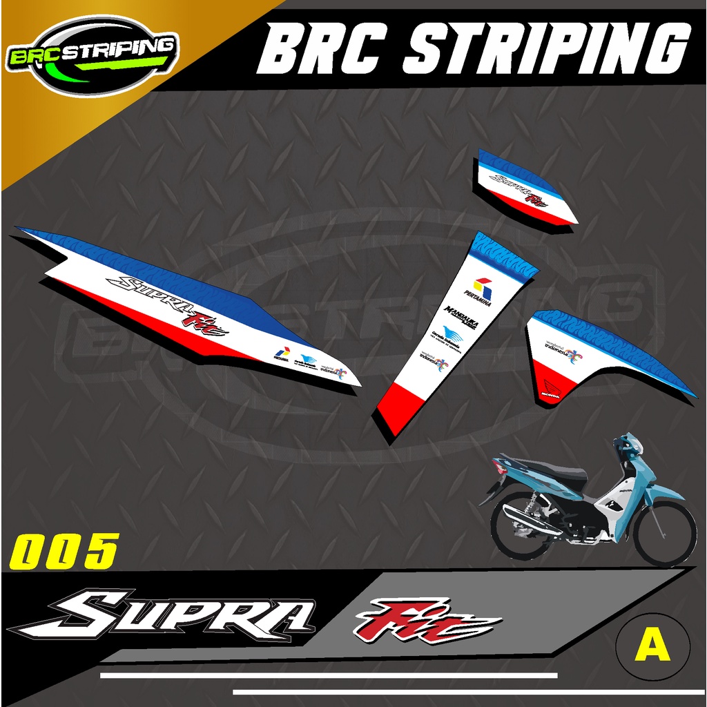 [COD]Sticker Striping Honda SUPRA FIT - Stiker Variasi List Motor Motif Pertamina Mandalika BRC-005