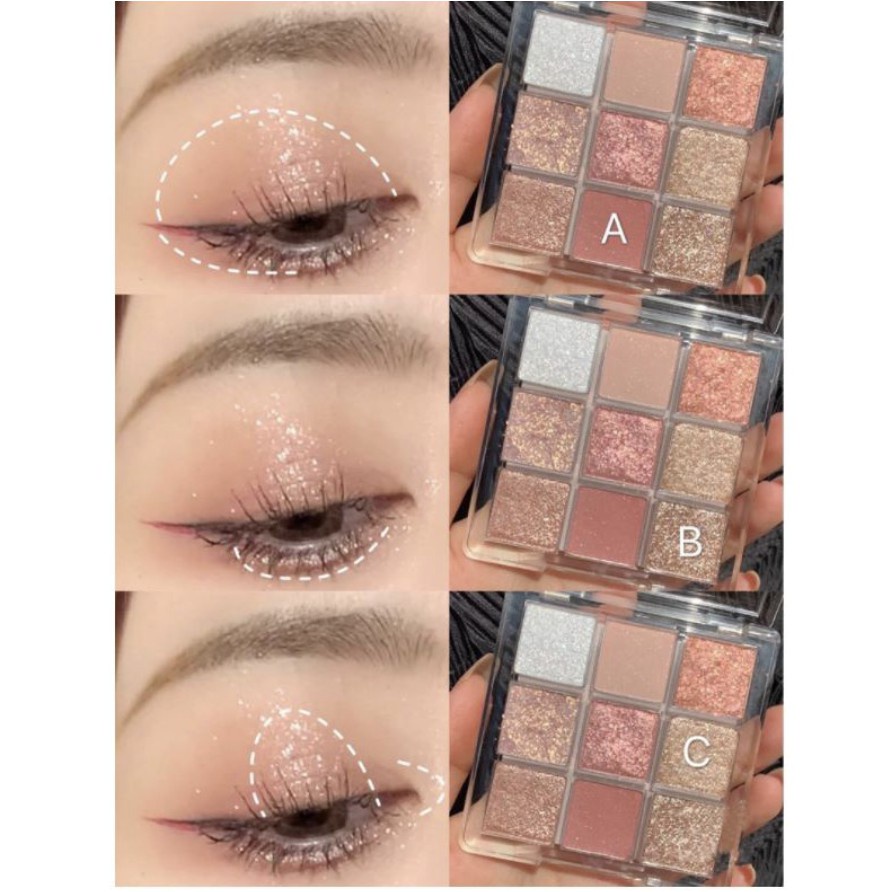 DIKALU COCO VENUS Korean Eyeshadow Pallete Murah Matte Eyeshadow Pink Palet 9 Warna Waterproof XX012