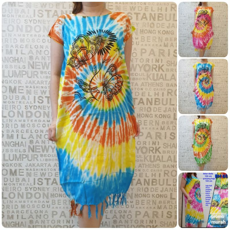 dress bali XL pelangi kupu kupu rumbay bunga dewasa