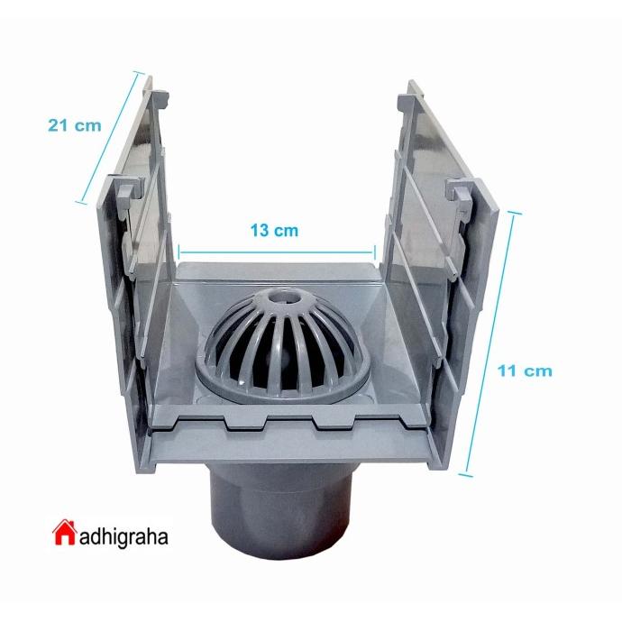 1 Set Kotak Corong 140Mm & Saringan Talang Pvc 3 Power