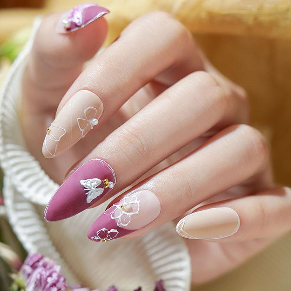 NEEDWAY 3d Nail Art Stiker Kupu-Kupu Mawar Slider Decal Perekat Aksesoris Kuku