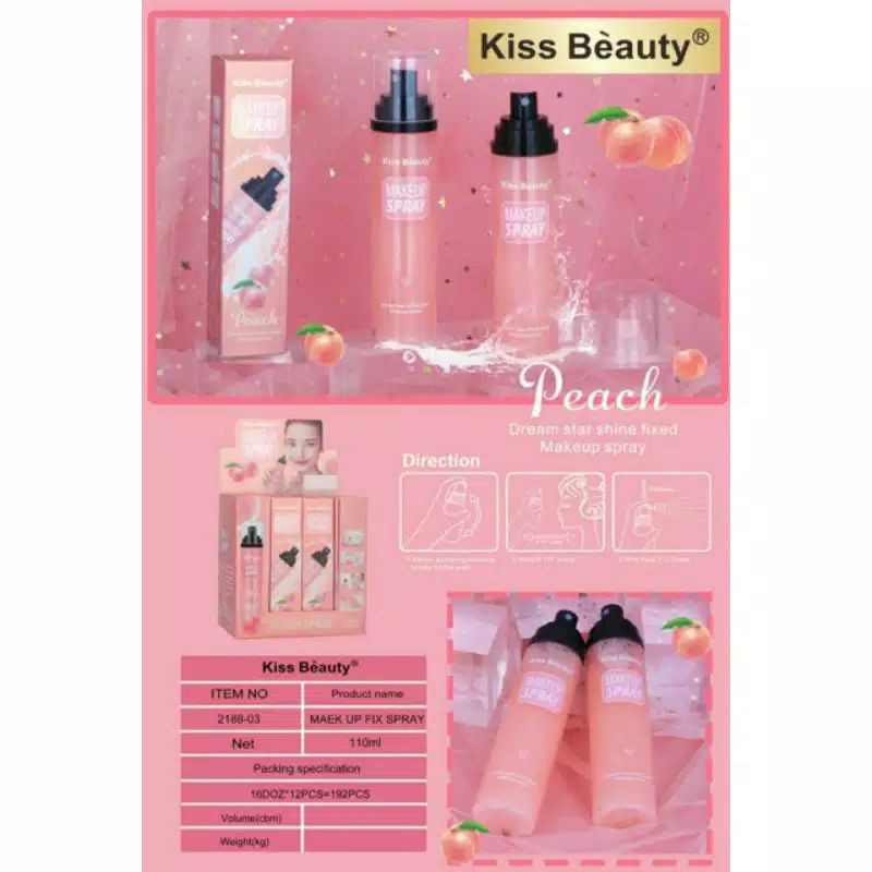 TERMURAH MAKE UP SPRAY PEACH STAR SHINE  | FRUIT KISS BEAUTY  ISI 110ML  | 180ML NO.2184 | 2188