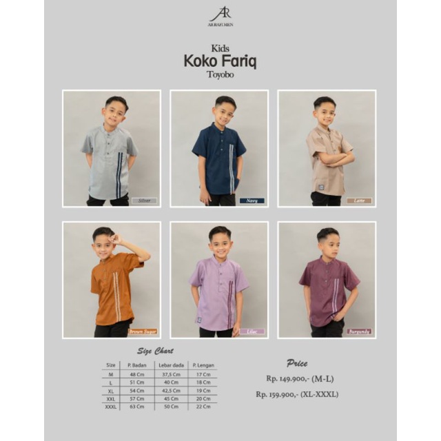 atasan kemeja koko anak koko fariq kids arrafi ori keren trandy best seller terbaru new terlaris
