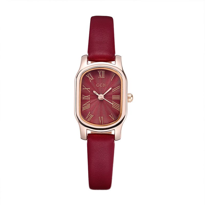 BAJ Jam Tangan Quartz Strap PU Analog Casual Gaya Retro Wanita Persegi Watch Korean Fashion Persegi Kecil RM039