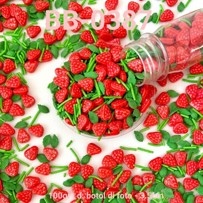 

BB-0387 SPRINKLE SPRINKLE SPRINKEL 100GR DAUN BUAH STRAWBERRY NATAL DISKON GEDE