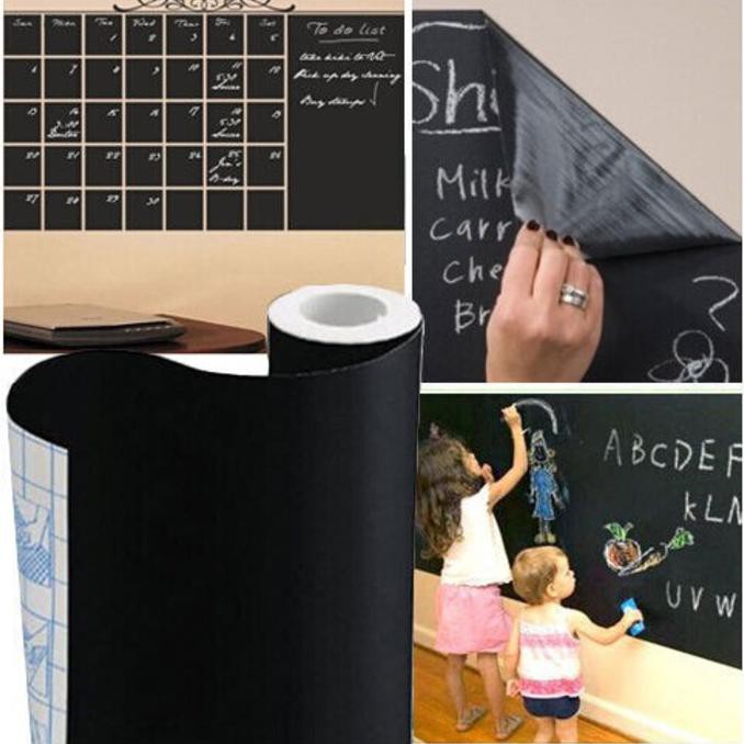 

TERMURAH Wallsticker Blackboard / Stiker Papan Tulis Hitam 2 Meter Good Quality