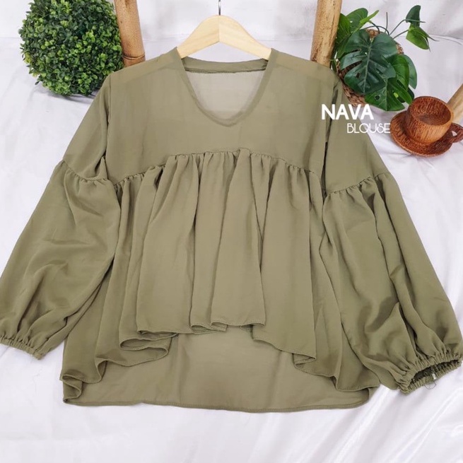 INZA BLOUSE CERUTI / DEALOVA BLOUSE CERUTY BABYDOLL TERLARIS TERBARU  BLOUSE WANITA CERUTY korean LEHER V