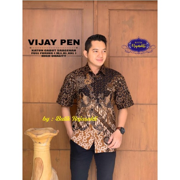 Vijay Kemeja Batik Pria Pendek Full Furing by Rajasakti