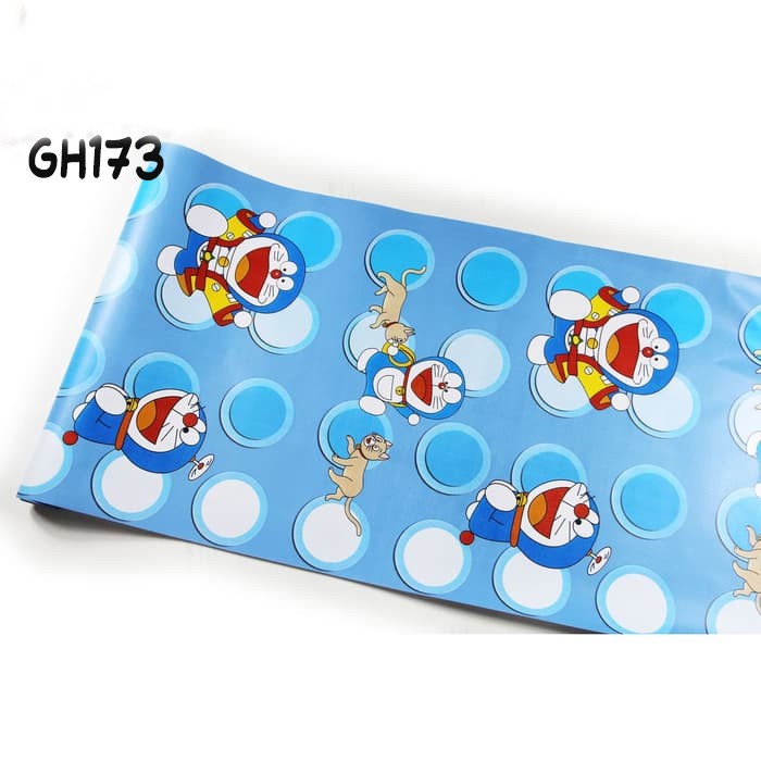 Bayar Di Temopat Paket 3 Roll Wallpaper Stiker Dinding Motif Doraemon/Wallpaper Dinding/Wallpaper