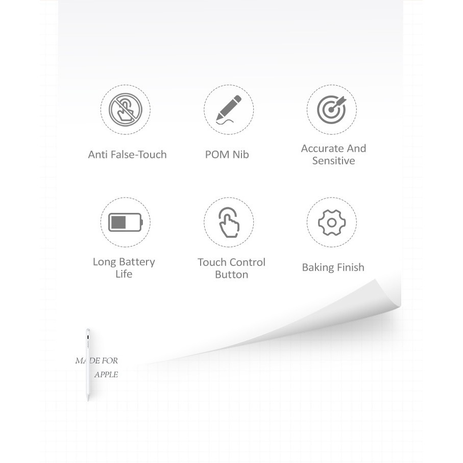 USAMS ZB135 Stylus Apple Pencil Palm Rejection For iPad Touch Screen Capacitive Stylus Pencil