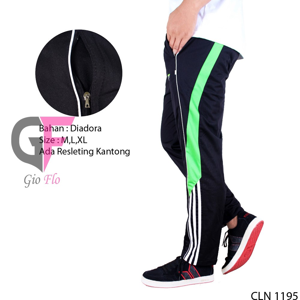 GIOFLO Celana Gym Panjang Olahraga Sport Pria Light Green / CLN 1195