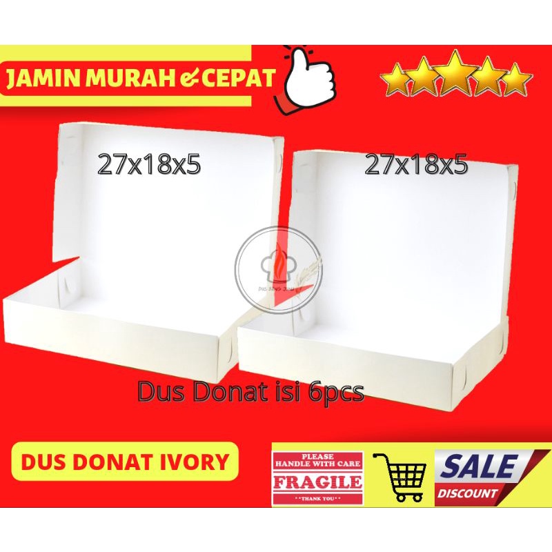 

DUS DONAT IVORY 27x18x5 / DUS DONAT ISI 6 / DUS KUE / DUS SNACK