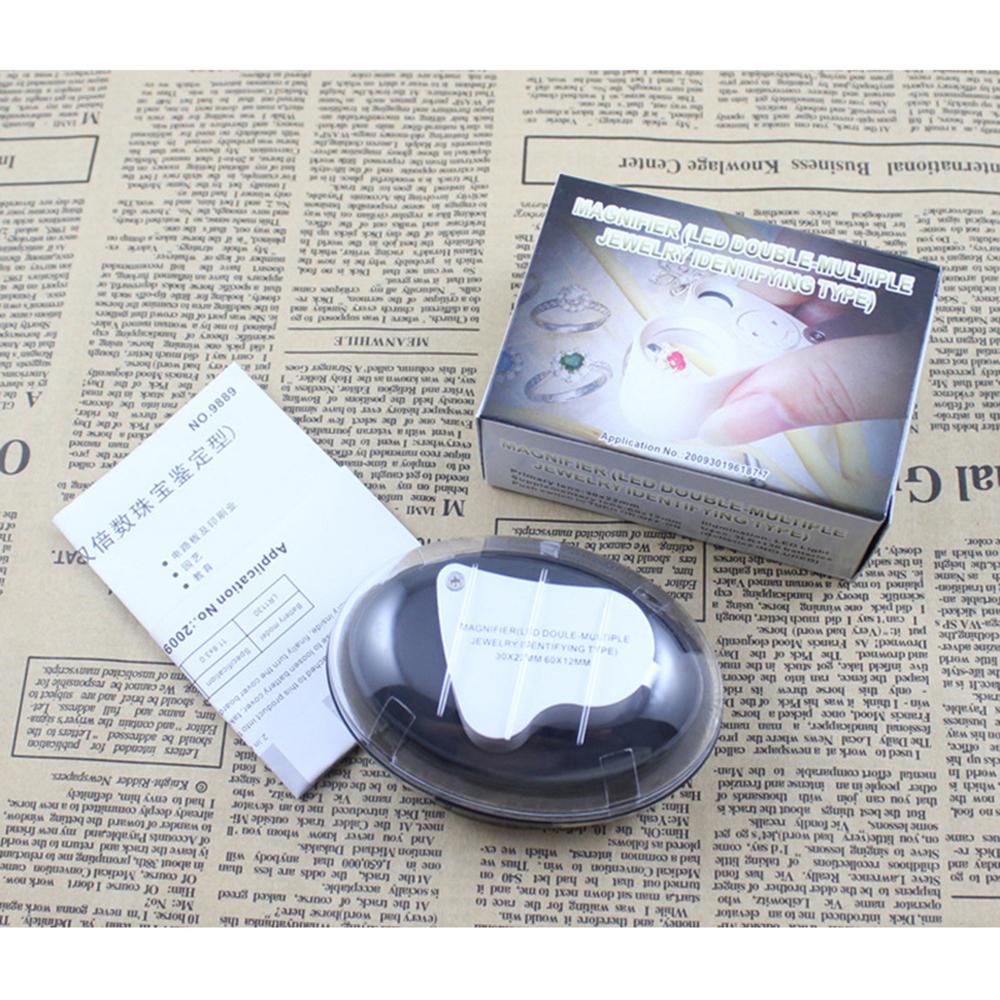 Chookyy Jewelers Loupe Lipat 60X Loop Perhiasan Penilaian 10X 20X Loupe Magnifier