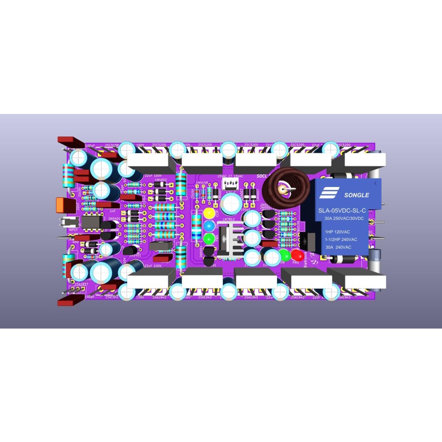 PCB SOCL 506 TEF Amp 2U 5 TR final 15cm Dauble Layer