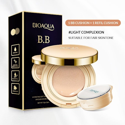 [ BPOM } BIOAQUA Hydrating Soft And Flawless Air Cushion BB Cream / Cushion Bioaqua / Bedak Bioaqua 
