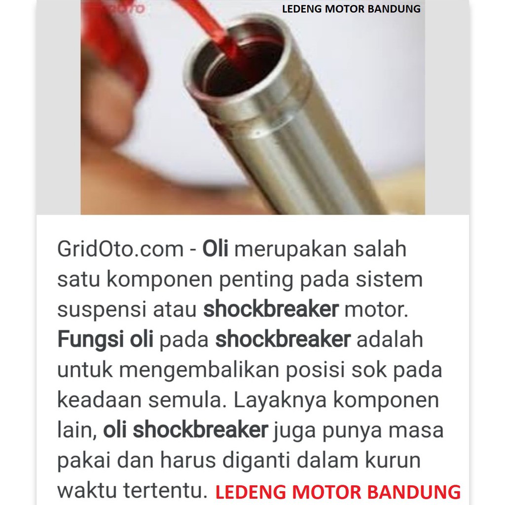 Sepasang Oli Shock Shockbreaker Oil Sok Depan Motor 2 Botol Merah