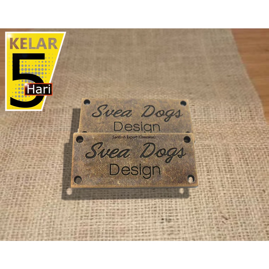 Pemasok labelplat buat merk aksesoris kantong dan tas di Bandung bahan logam zinc alloy akseosris ba