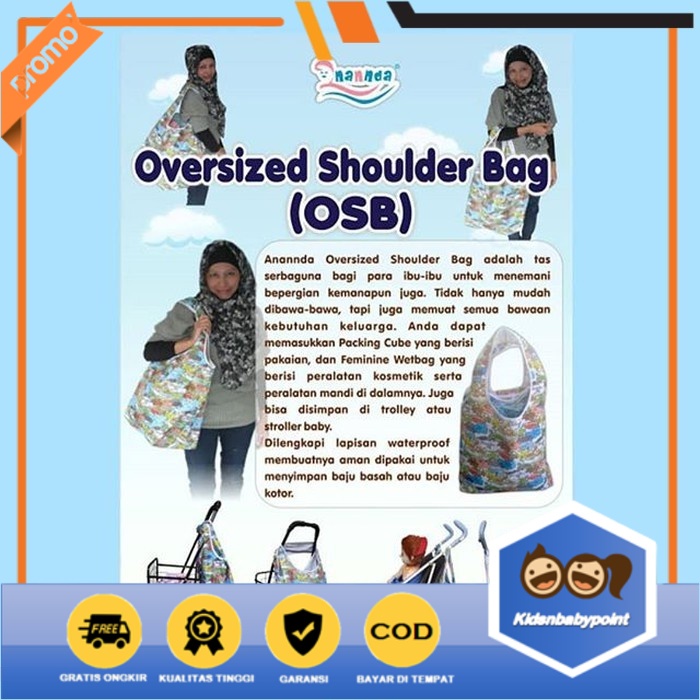 ( BISA COD ) Anannda Oversized Shoulder Bag Tas Stroller tas bayi tas pampers kuat tas baju basah