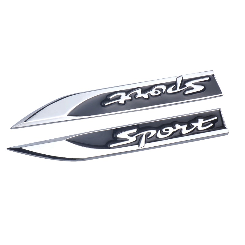 2pcs Stiker Metal 3D Untuk Dekorasi Fender Samping Mobil