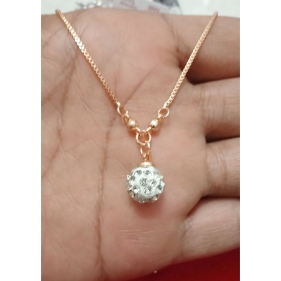 NJJ36. Kalung xuping anak anak lapis emas dgn mata zircon ukuran 35 cm koye