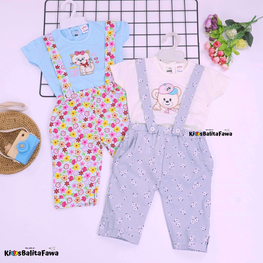 (IMPORT) Setelan Alice uk 1-2 Tahun / Baju Anak PerempuanJumpsuit Bayi Set Kaos Kodok Murah Romper