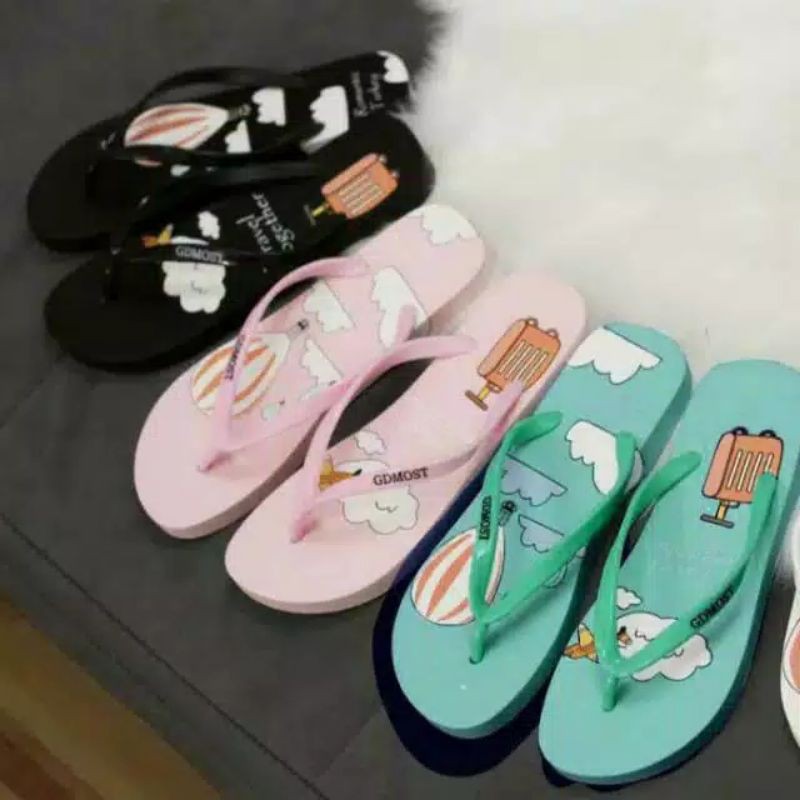 SANDAL JEPIT WANITA MOTIF BALON TRAVEL