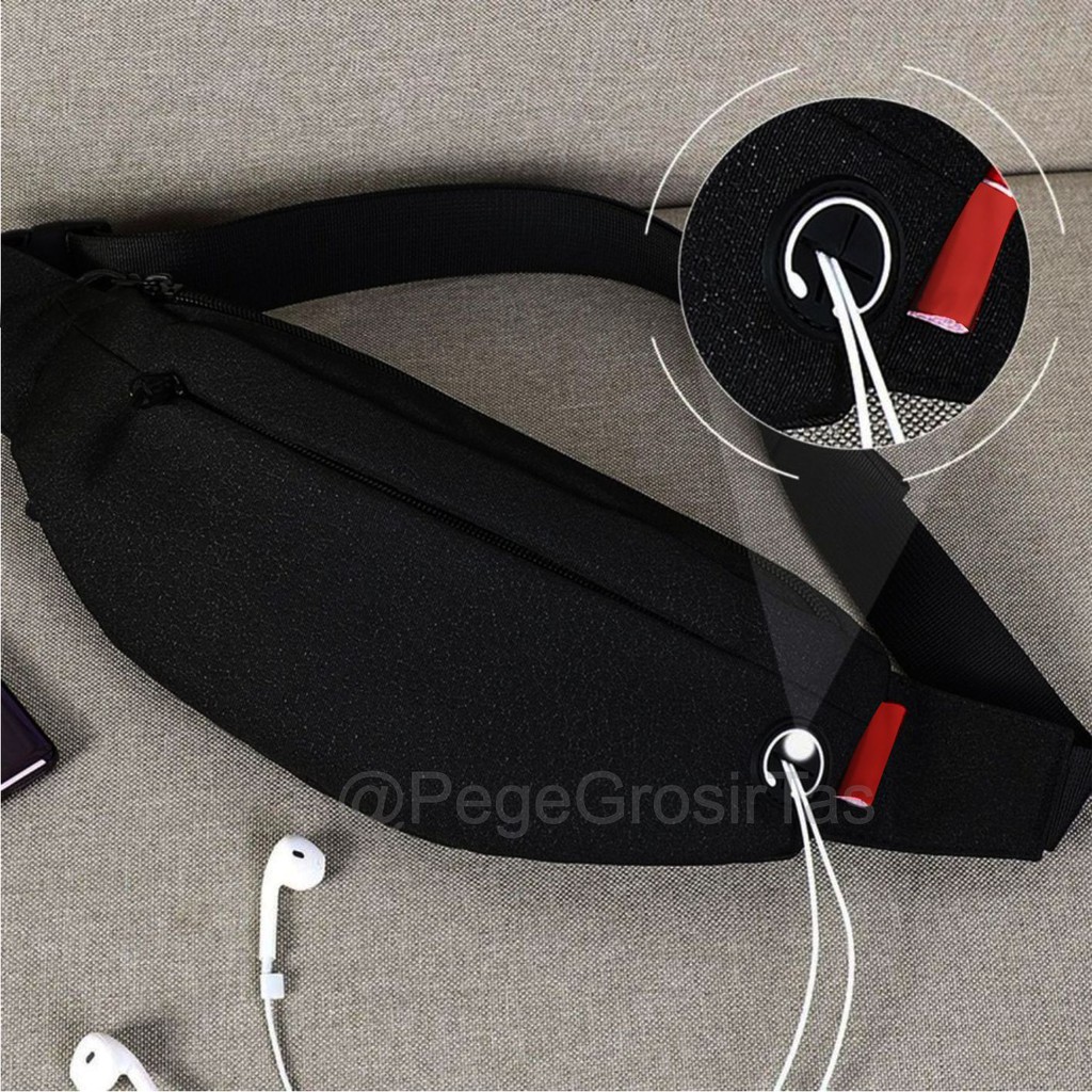 Tas Pinggang Waistbag Polos Selempang Kasual Pria Model Simpel Elegan - PG - 8875