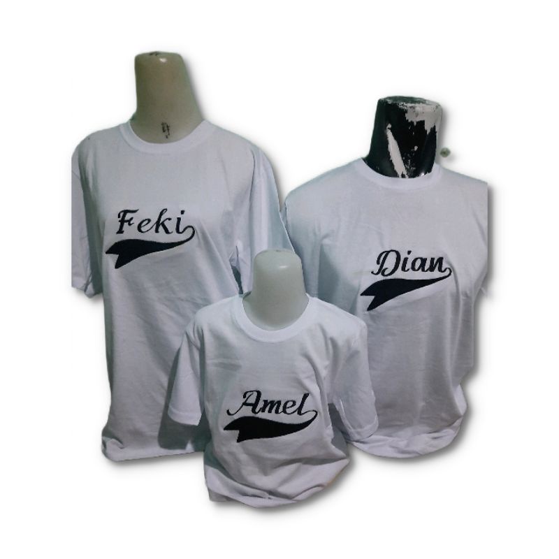 KitaKapel Kaos Bordir Nama Kaos Keluarga Couple Family Kaos Anak bahan Combed 24s 30s