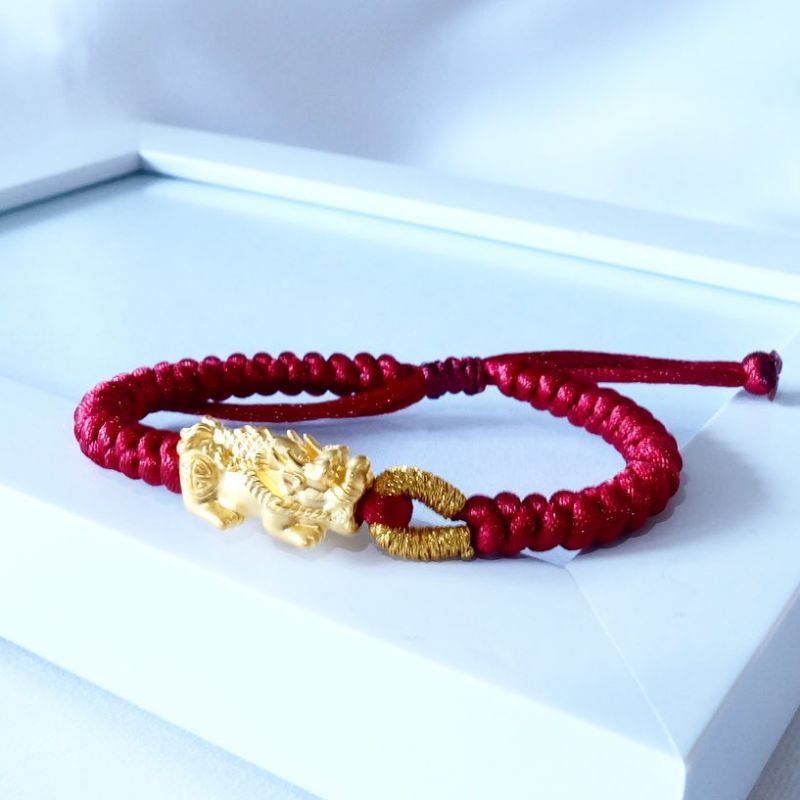 gelang tali cina ulir variasi emas 24k hongkong 999 charm baby jilin naga pixiu gelang cowok cewek a