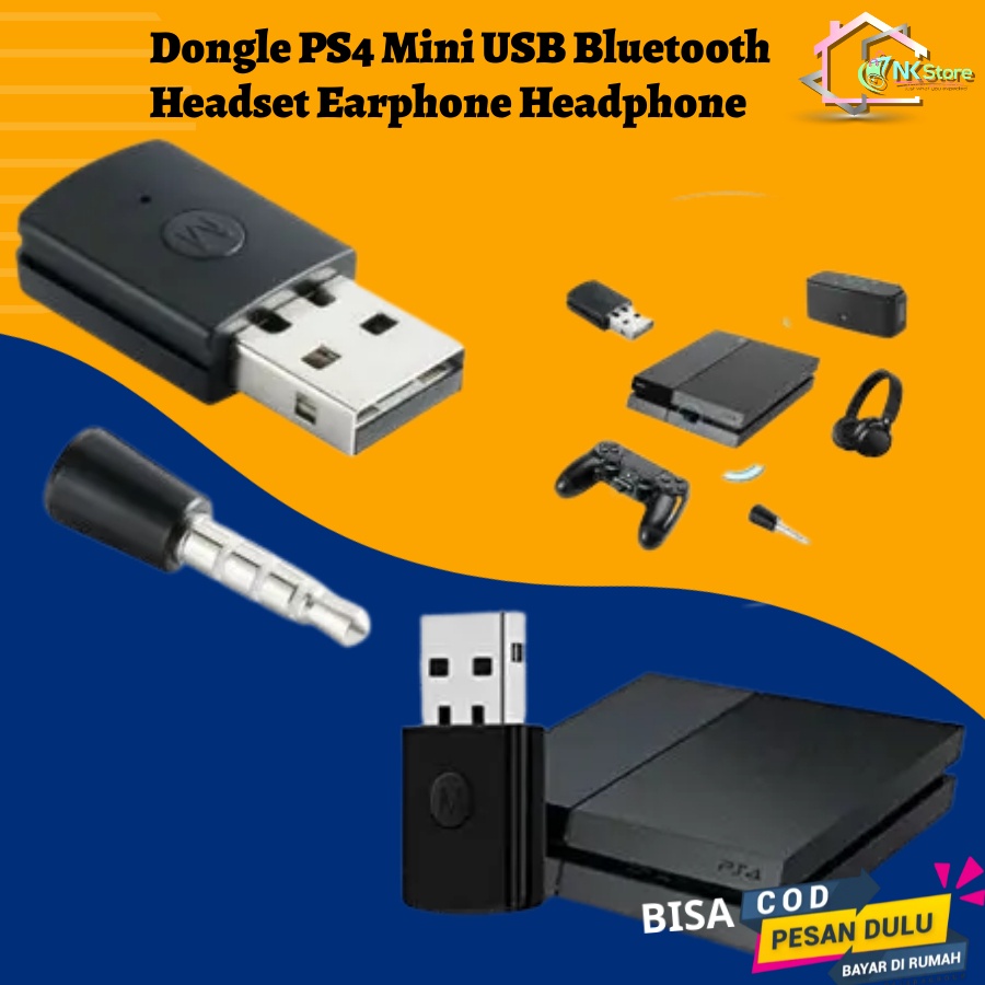 Mini USB Bluetooth Dongle Headset untuk Playstation PS4 /PS4 Mini USB Bluetooth Adapter Wireless Dongle Headset Earphone Headphone