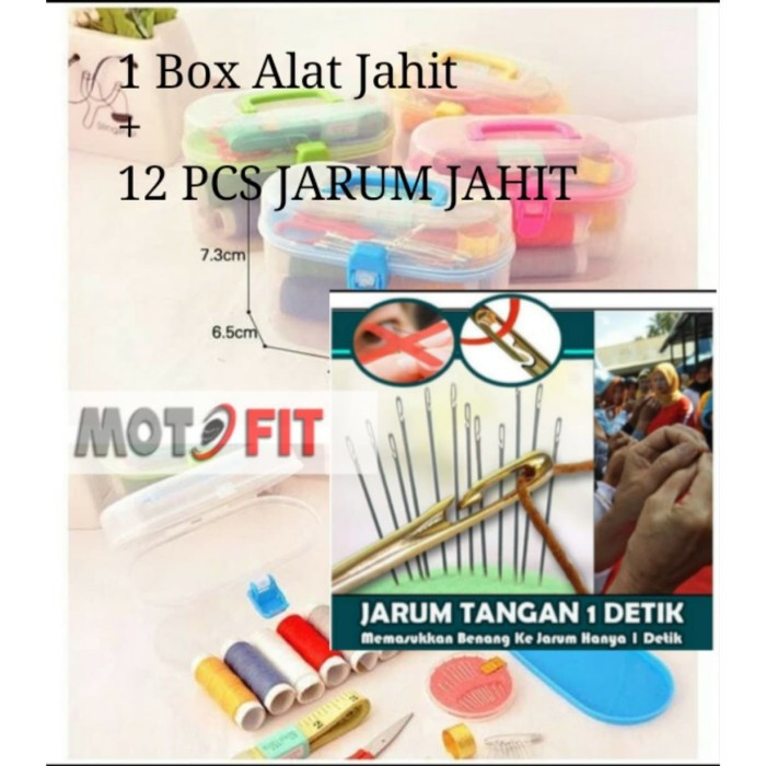 FREE SATU SET KOTAK ALAT JAHIT JARUM TANGAN 12 PCS ANTI REPOT PRAKTIS