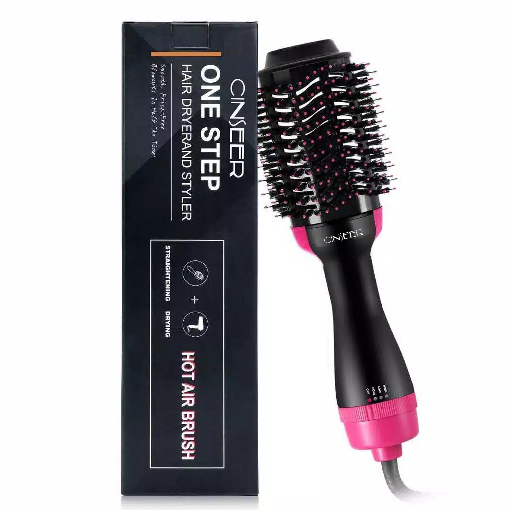 (Sisir blow rambut) Pengering Rambut one step hair dryer and styler hot air brush merk cinseer