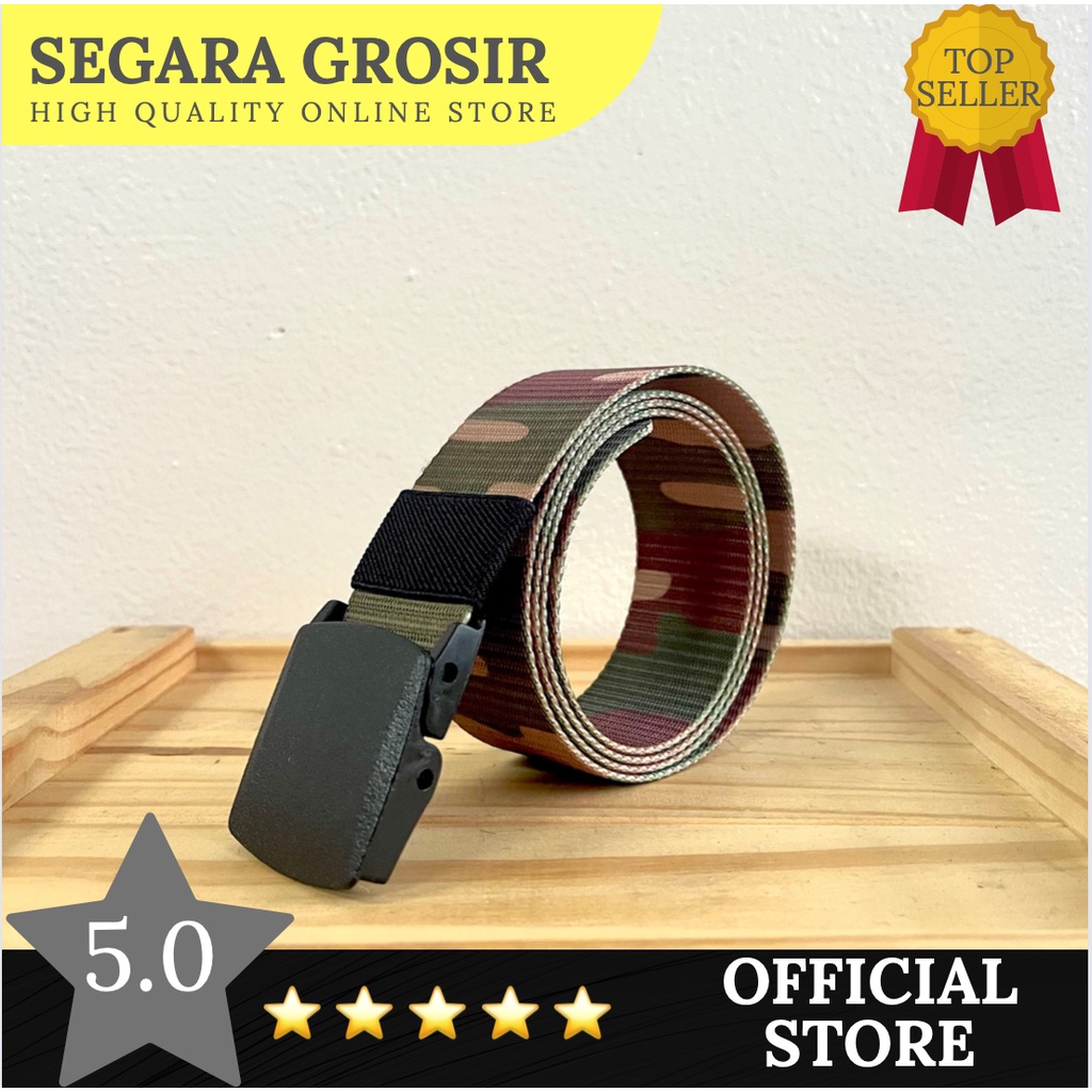 Gesper Ikat Pinggang Pria Tni Loreng Camo Militer Plastik Ringan
