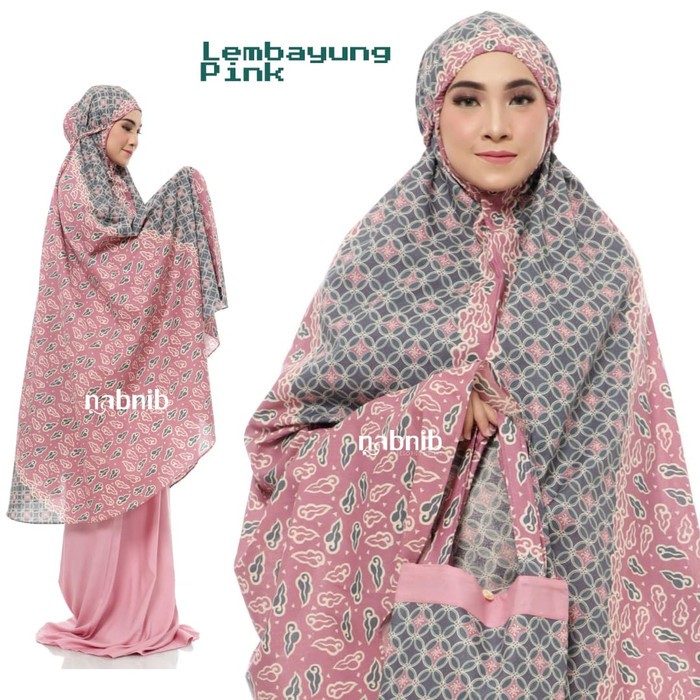 mukena batik / mukena katun / mukena dewasa / mukena lembayung pink - Pink Limited