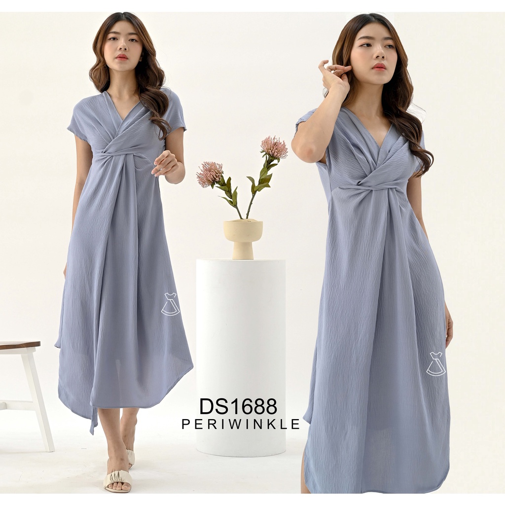 SEOLUX - DS1688 -  Dress Crinkle  Midi Party