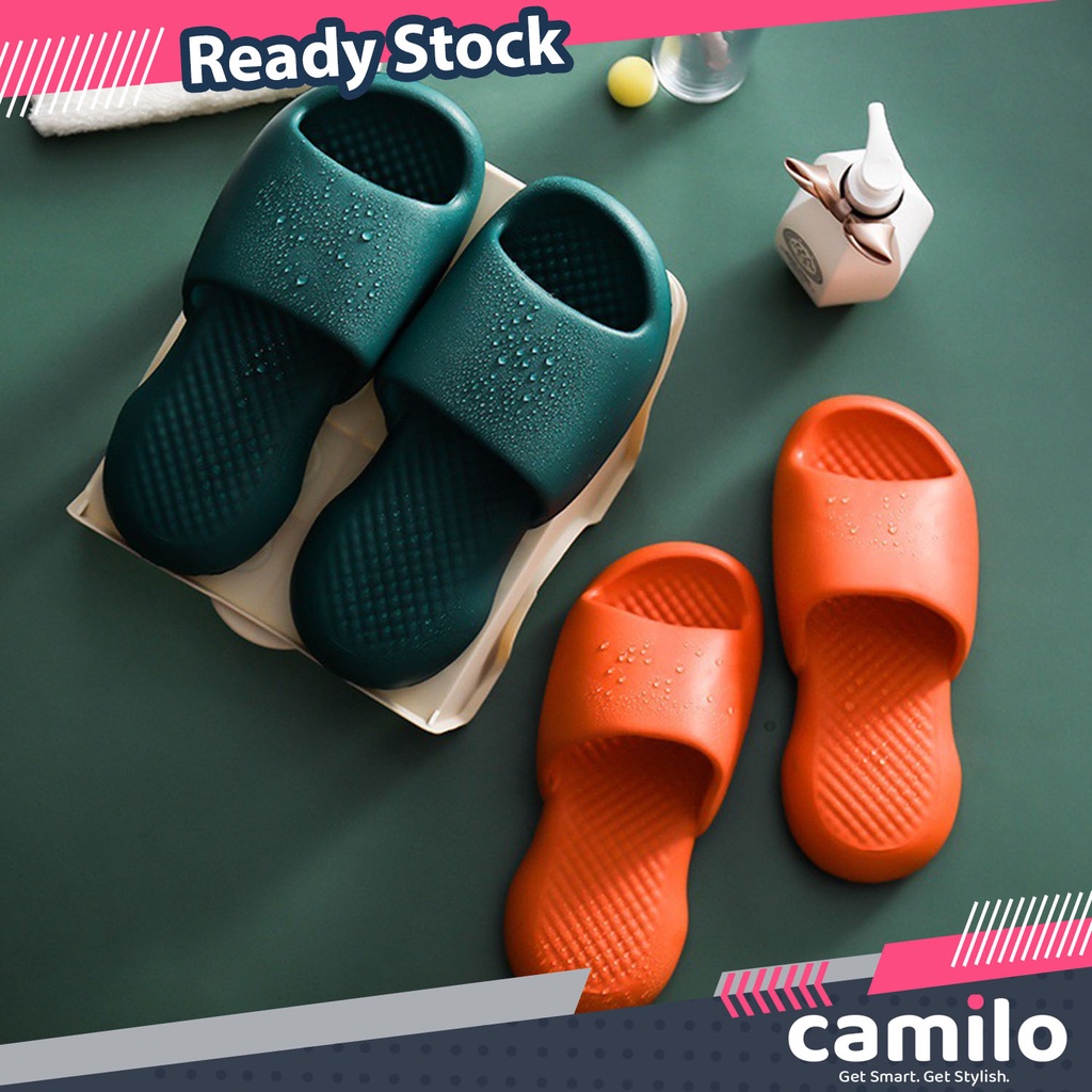 ☀CAMILO☀ Sandal Rumah Berkualitas Sandal Kamar Mandi Berbahan Empuk Sandal Karet Wanita Pria Couple  SD01