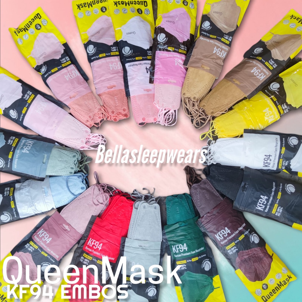 QUEENMASK KF94 EMBOS /10 - MASKER PREMIUM KF94 QUEEN MASK 4PLY MEDICAL GRADE