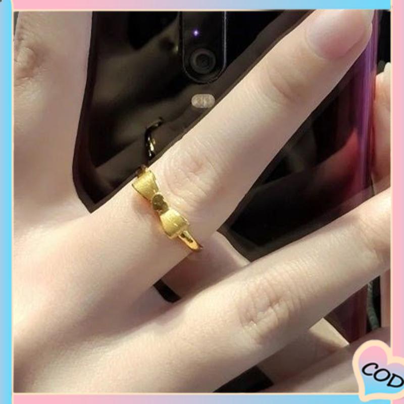 COD❤️ Busur Pembukaan Cincin Jari Telunjuk yang Dapat Disesuaikan Desain Niche Gaya Dingin Cincin Kelas Atas-A.one