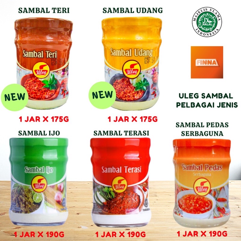 [HALAL] Sambal Uleg Pedas / Bawang / Teri / Rawit / Kemiri / IJO / Terasi 175gr Sambel Uleg Botol Serbaguna