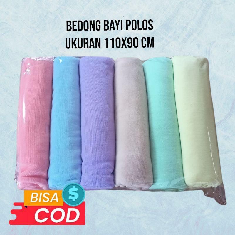 bedong bayi polos 90x110cm