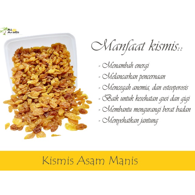 Kismis Golden Raisin 100 gr |Kismis Kuning Besar | Kismis Asam Manis